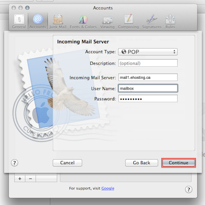 Mac Mail Account Setup