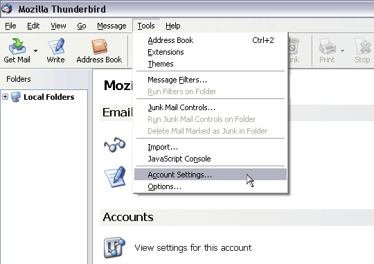 Thunderbird Mail Setup